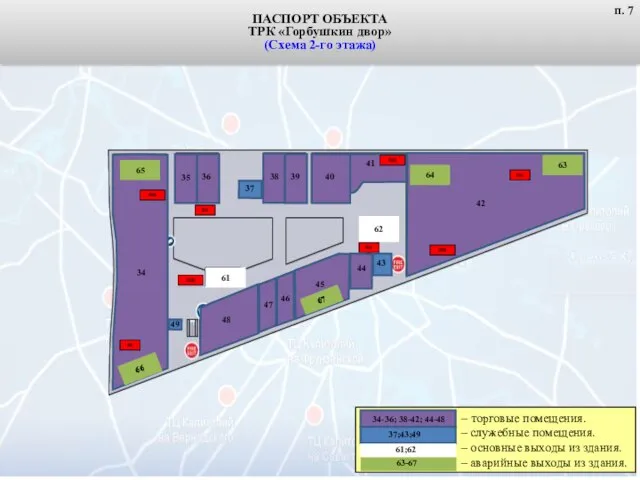 ПАСПОРТ ОБЪЕКТА ТРК «Горбушкин двор» (Схема 2-го этажа) 61 62 ПК