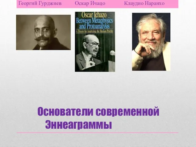 Основатели современной Эннеаграммы Георгий Гурджиев Оскар Ичацо Клаудио Наранхо