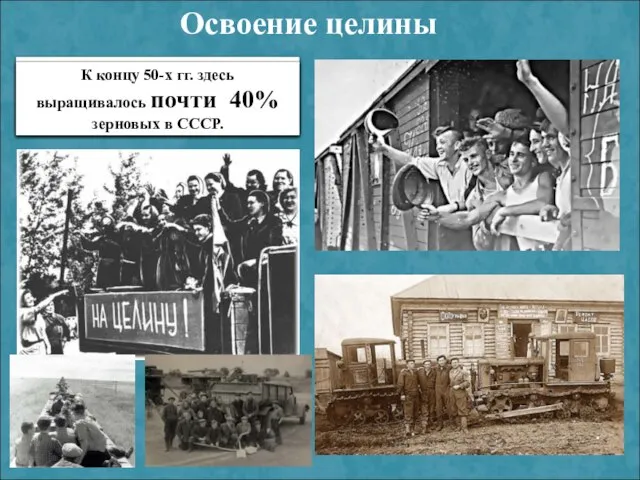 В 1954г было принято постановление о начале освоения целинных и залежных