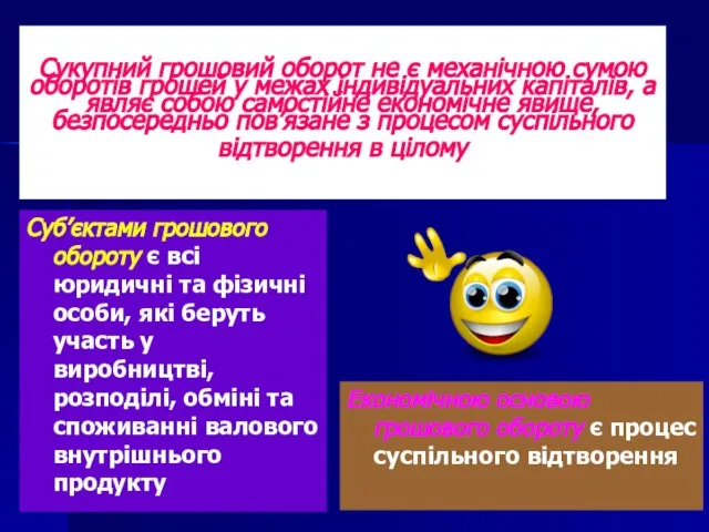 Сукупний грошовий оборот не є механічною сумою оборотів грошей у межах