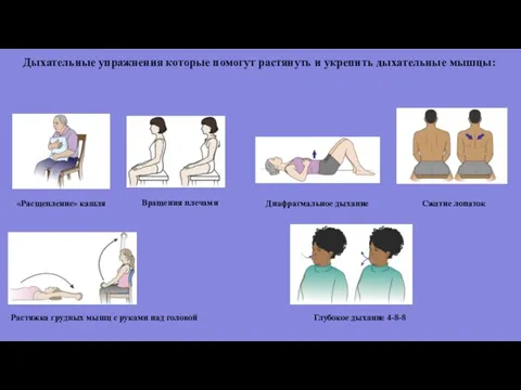 Дыхательные упражнения которые помогут растянуть и укрепить дыхательные мышцы: «Расщепление» кашля