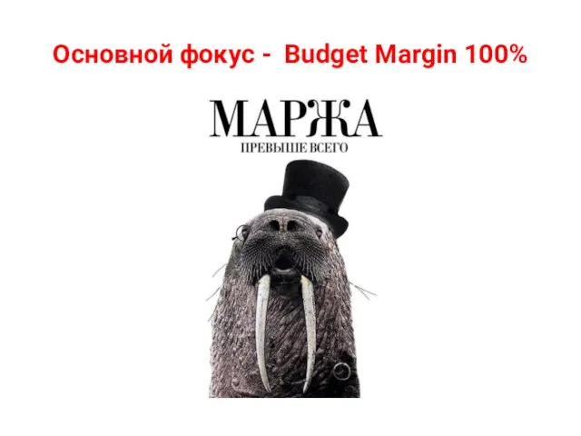 Основной фокус - Budget Margin 100%