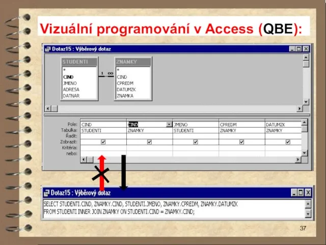 Vizuální programování v Access (QBE):