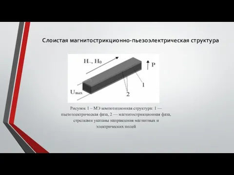 Слоистая магнитострикционно-пьезоэлектрическая структура Рисунок 1 – МЭ композиционная структура: 1 —