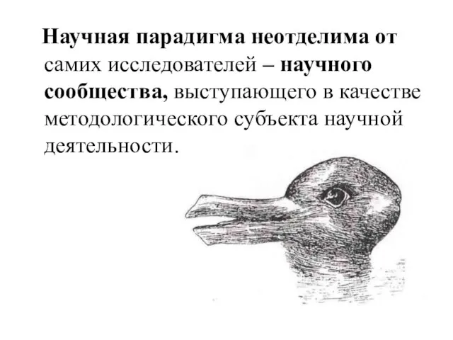 Научная парадигма неотделима от самих исследователей – научного сообщества, выступающего в качестве методологического субъекта научной деятельности.