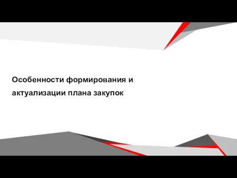 Особенности формирования и актуализации плана закупок