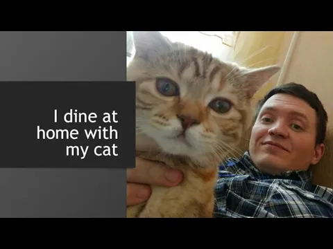 I dine at home with my cat