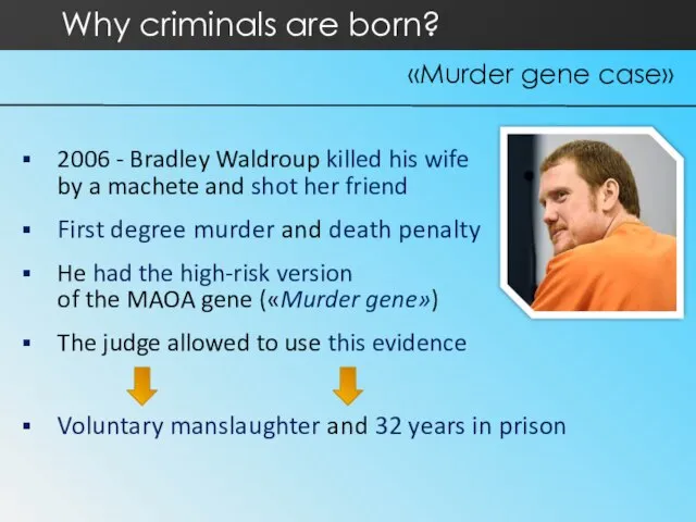 2006 - Bradley Waldroup killed his wife by a machete and