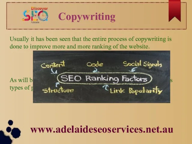 Copywriting Usually it has been seen that the entire process of