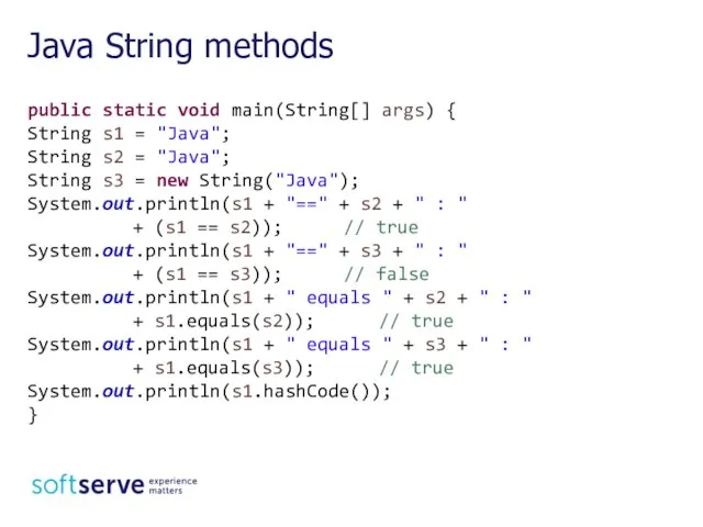 public static void main(String[] args) { String s1 = "Java"; String