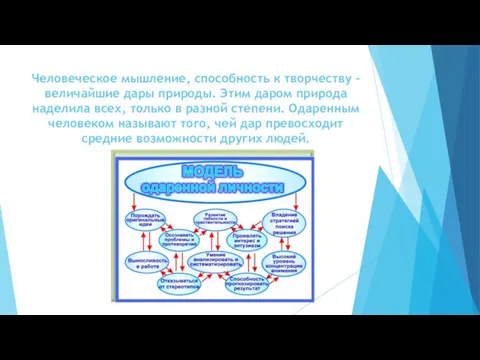 Человеческое мышление, способность к творчеству – величайшие дары природы. Этим даром