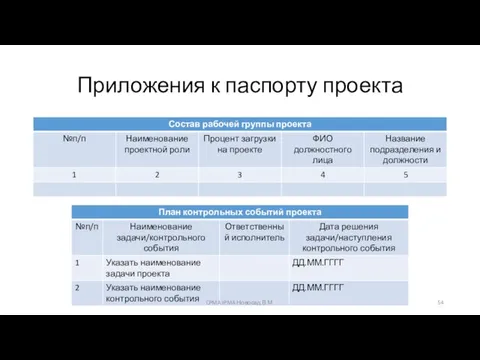 Приложения к паспорту проекта CPMA IPMA Новосад В.М.