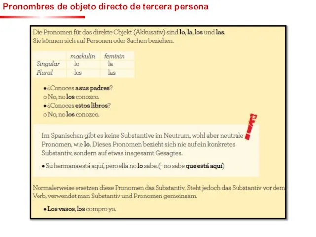 Pronombres de objeto directo de tercera persona