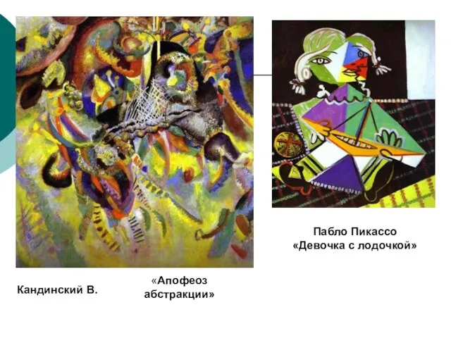 «Апофеоз абстракции» Кандинский В. Пабло Пикассо «Девочка с лодочкой»