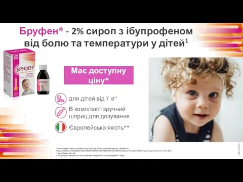 Бруфен® - 2% сироп з ібупрофеном від болю та температури у