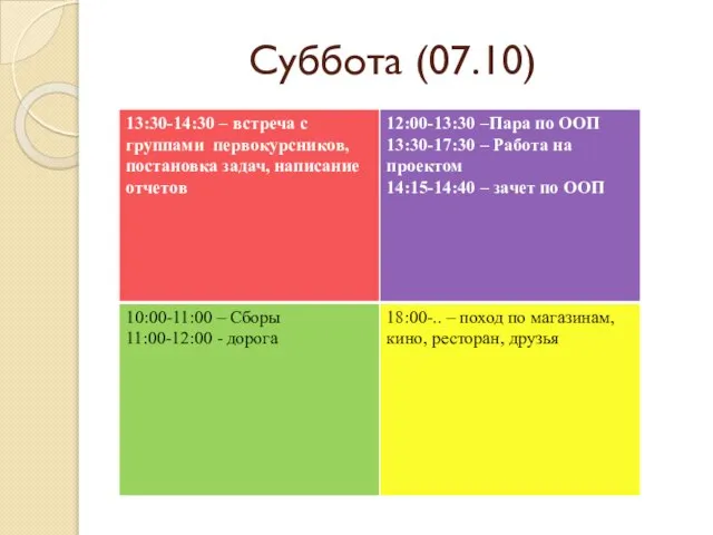 Суббота (07.10)