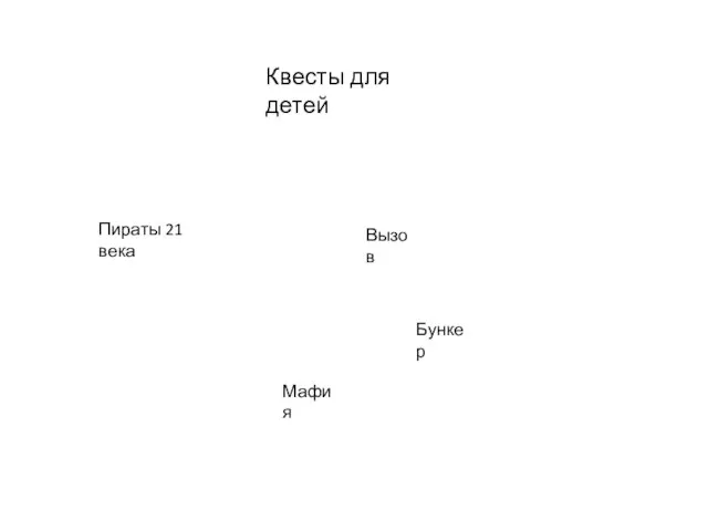 Квесты для детей Пираты 21 века Мафия Вызов Бункер