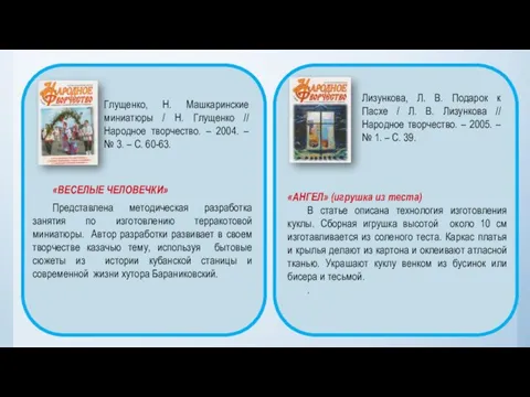 Глущенко, Н. Машкаринские миниатюры / Н. Глущенко // Народное творчество. –