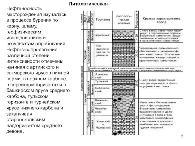 Нефтеносность месторождения изучалась в процессе бурения по керну, шламу, геофизическим исследованиям