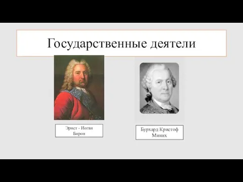 Государственные деятели Бурхард Кристоф Миних Эрнст - Иоган Бирон
