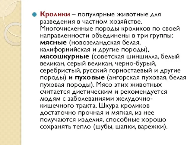 Кролики – популярные животные для разведения в частном хозяйстве. Многочисленные породы