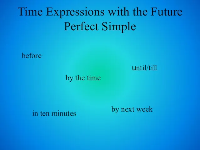 Time Expressions with the Future Perfect Simple before until/till by the