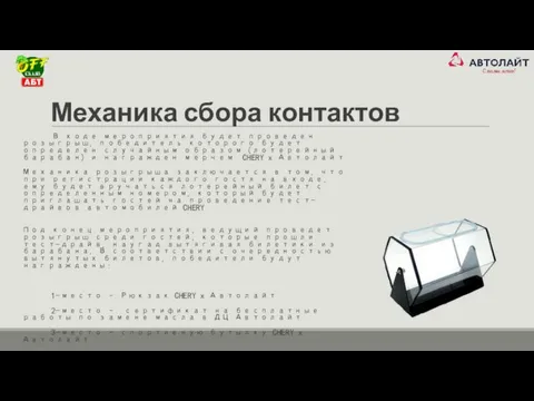 Механика сбора контактов В ходе мероприятия будет проведен розыгрыш, победитель которого