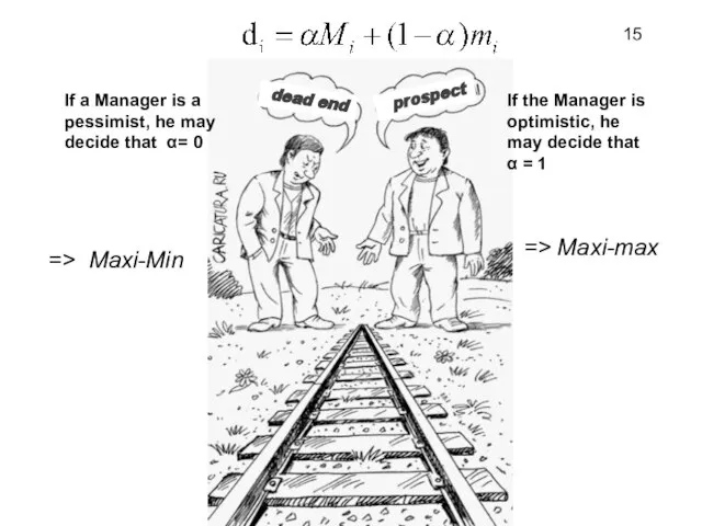 If a Manager is a pessimist, he may decide that α=