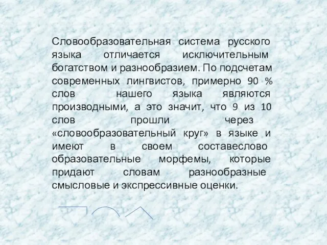 Словообразовательная система русского языка отличается исключительным богатством и разнообразием. По подсчетам