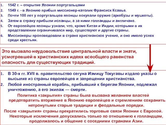 В 30-х гг. XVII в. правительство сегуна Иэмицу Токугавы издало указы