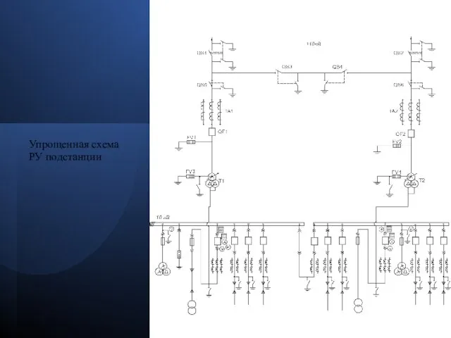 Упрощенная схема РУ подстанции