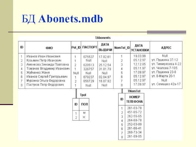 БД Abonets.mdb