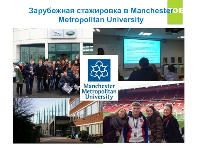 Зарубежная стажировка студентов Зарубежная стажировка в Manchester Metropolitan University