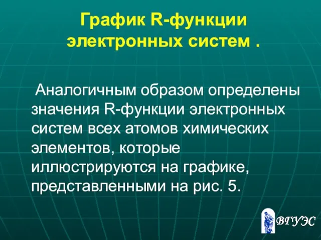 График R-функции электронных систем . Аналогичным образом определены значения R-функции электронных