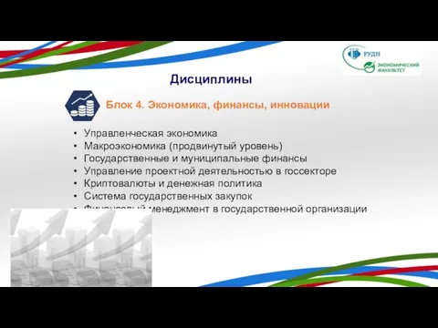 Дисциплины Блок 4. Экономика, финансы, инновации Управленческая экономика Макроэкономика (продвинутый уровень)