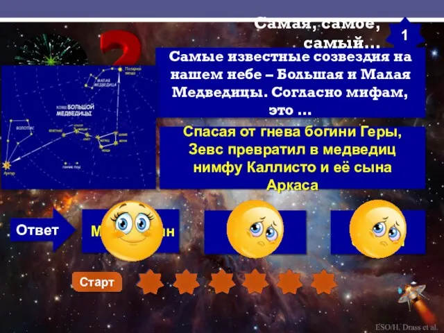 Ответ 1 Мать и сын Мать и дочь Самые известные созвездия