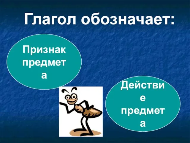 Глагол обозначает: Признак предмета Действие предмета