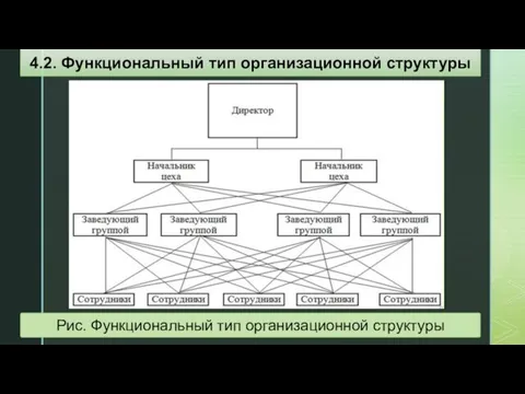 Рис. Функциональный тип организационной структуры 4.2. Функциональный тип организационной структуры