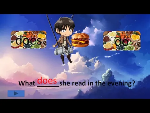 does do What ______she read in the evening? does
