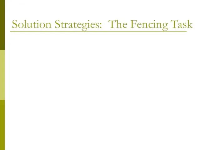 Solution Strategies: The Fencing Task