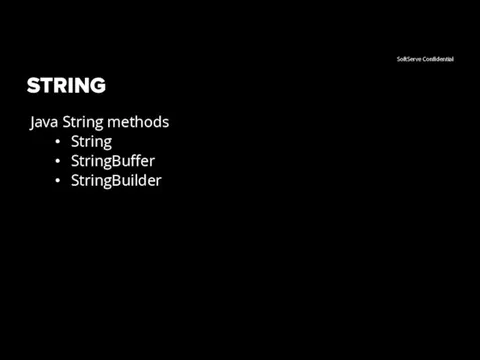 STRING Java String methods String StringBuffer StringBuilder