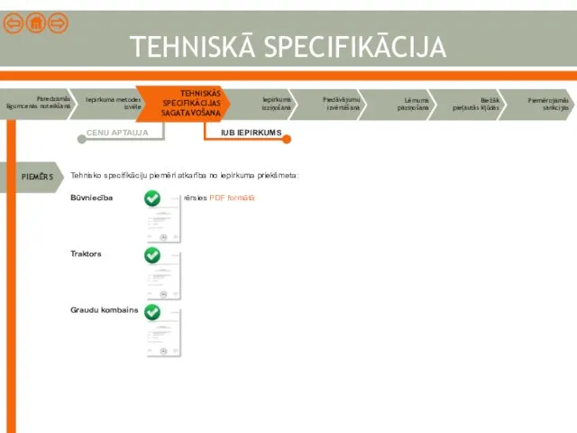 Tehnisko specifikāciju piemēri atkarība no iepirkuma priekšmeta: Būvniecība Piemēri atvērsies PDF