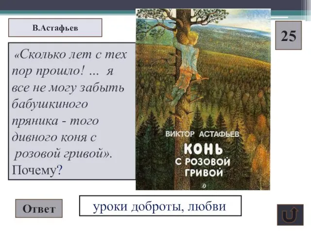 В.Астафьев 25 «Сколько лет с тех пор прошло! … я все