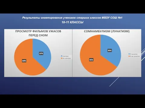 Результаты анкетирования учеников старших классов МБОУ СОШ №1 10-11 КЛАССЫ