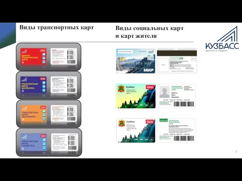Виды транспортных карт Виды социальных карт и карт жителя