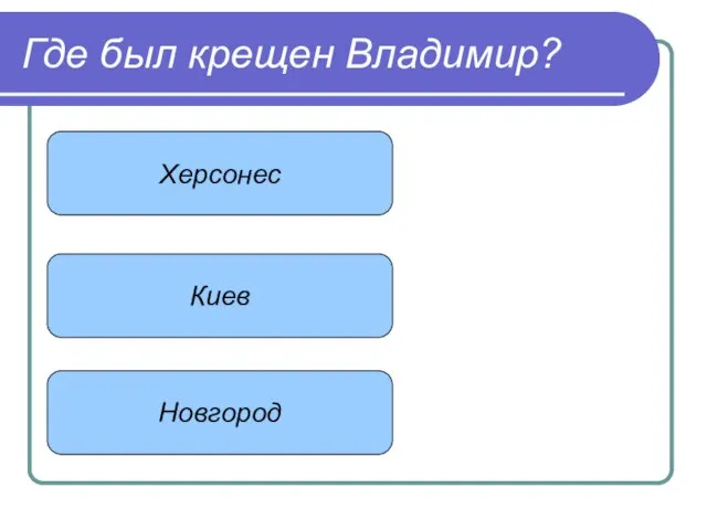 Где был крещен Владимир? Херсонес Киев Новгород