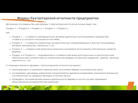 Формы бухгалтерской отчетности предприятия