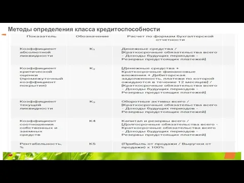 Методы определения класса кредитоспособности юр. лица