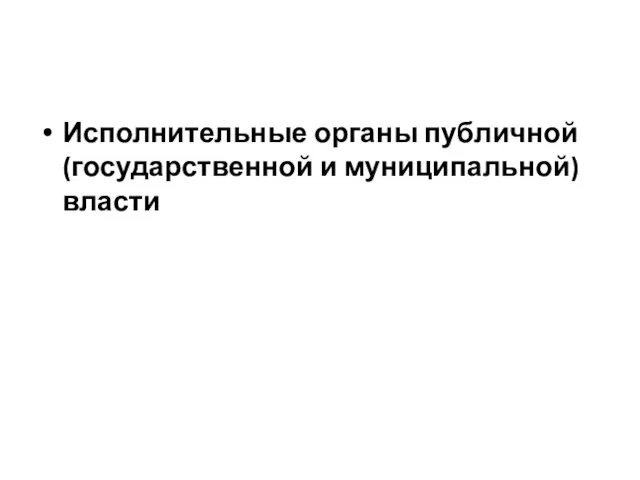 Исполнительные органы публичной (государственной и муниципальной) власти