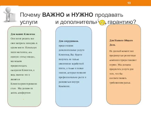 Почему ВАЖНО и НУЖНО продавать услуги и дополнительную гарантию? Для наших